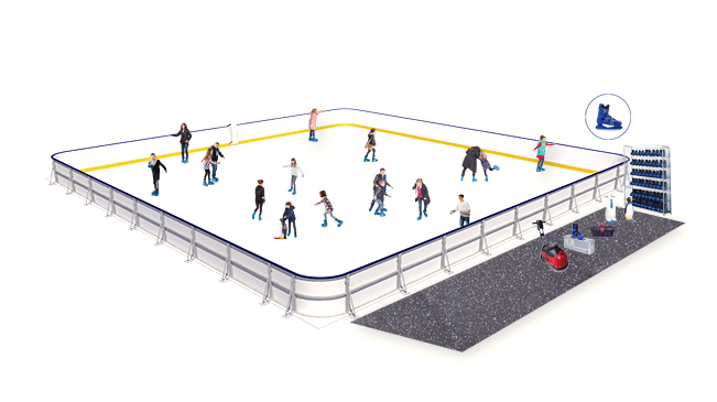 400 sqm Ice Rink | Large and economical synthetic ice rink