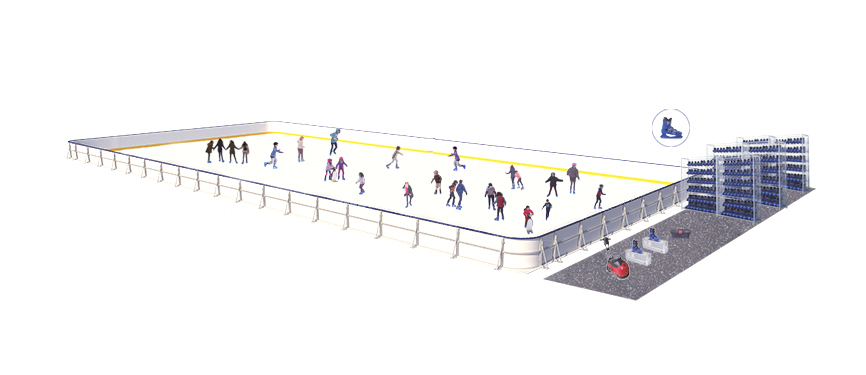 800sqm Ice rink | Our largest Synthetic Skating Rink